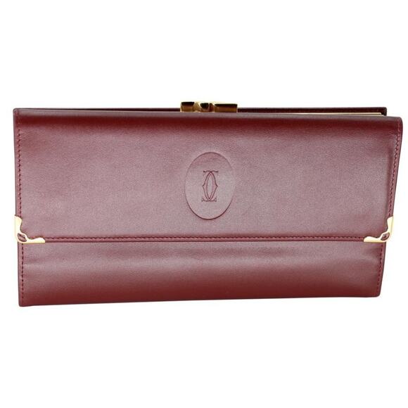 Cartier Embossed Leather Logo Bi-fold Organizer Wallet CR-1201P-0003 - Picture 1 of 10